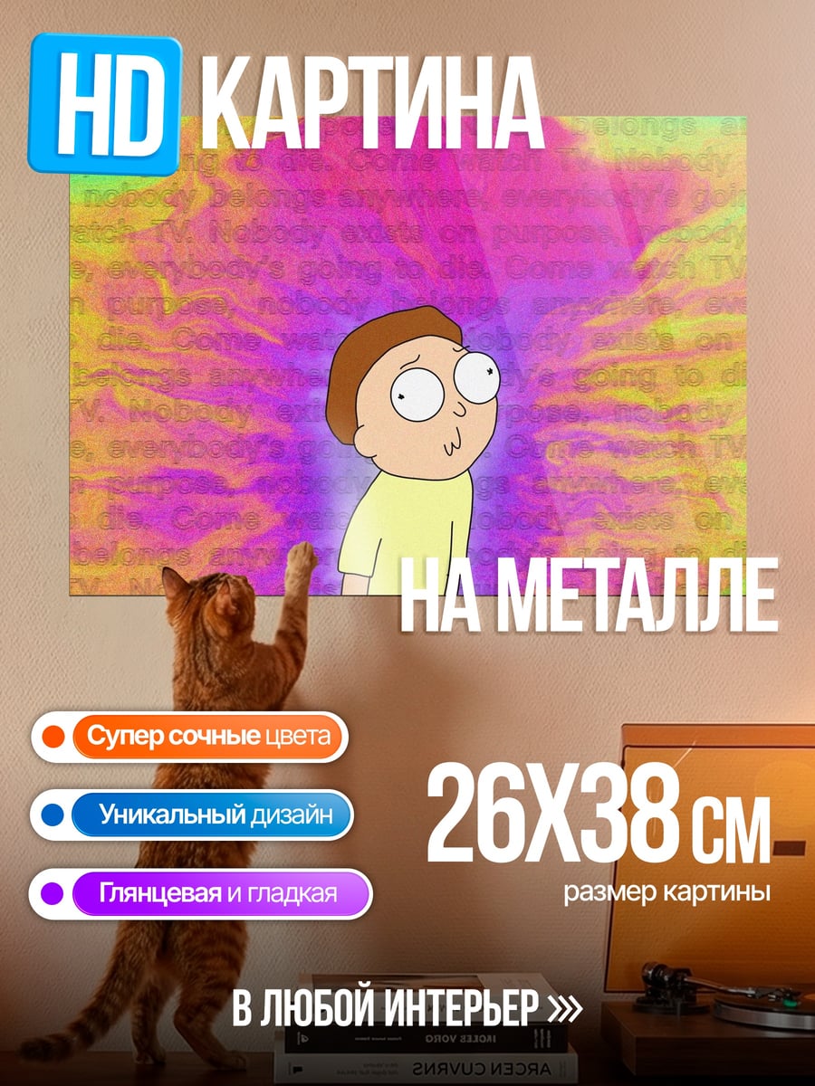 Картина на металле Морти в космосе
