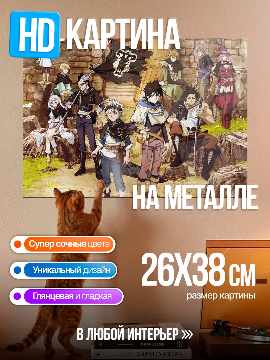 Картина на металле Персонажи Black Clover