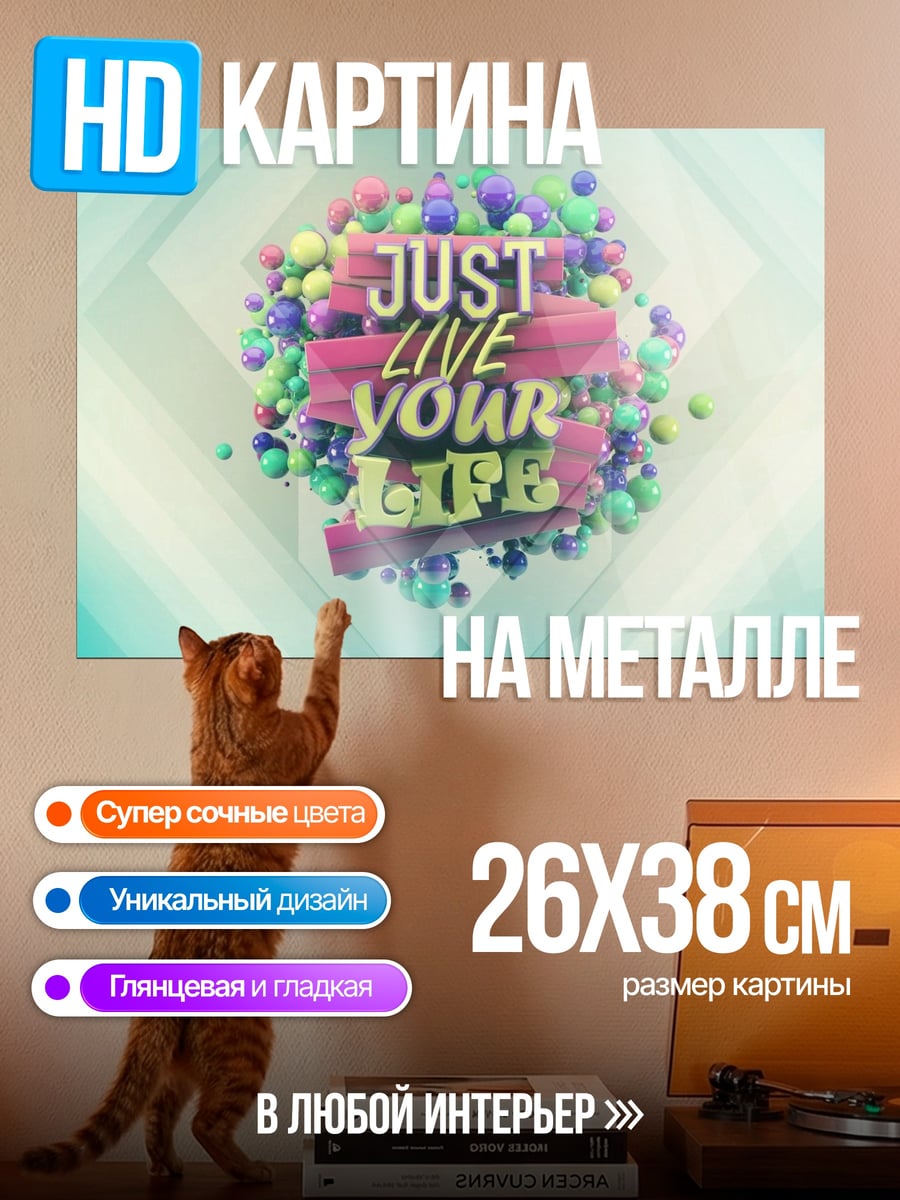 Картина на металле Живи свою жизнь