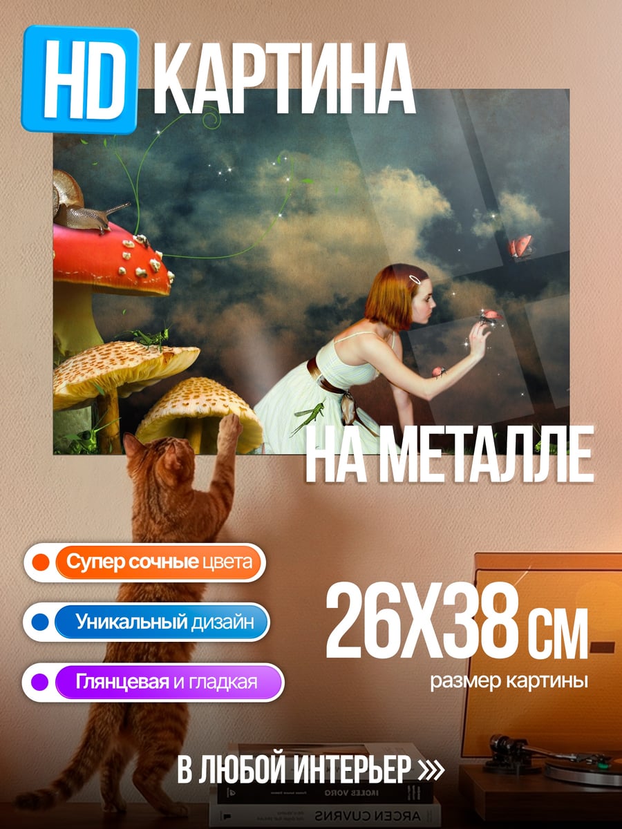 Картина на металле девушка в сказке
