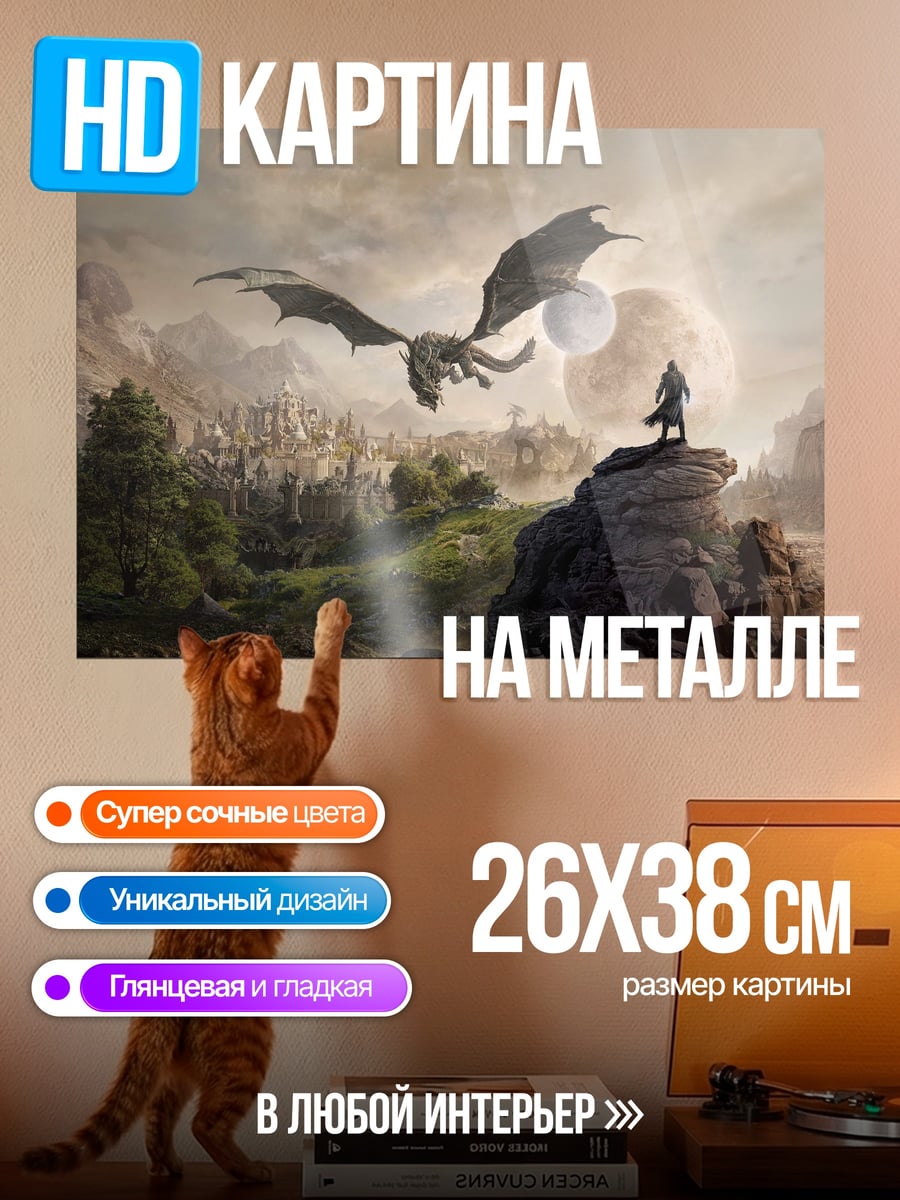 Картина на металле Всадник дракона
