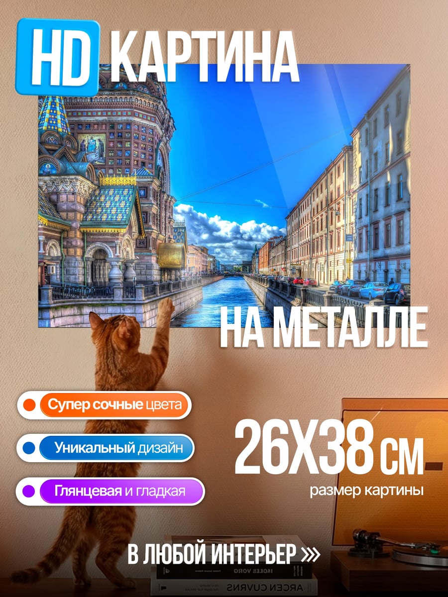 Картина на металле Санкт-Петербург