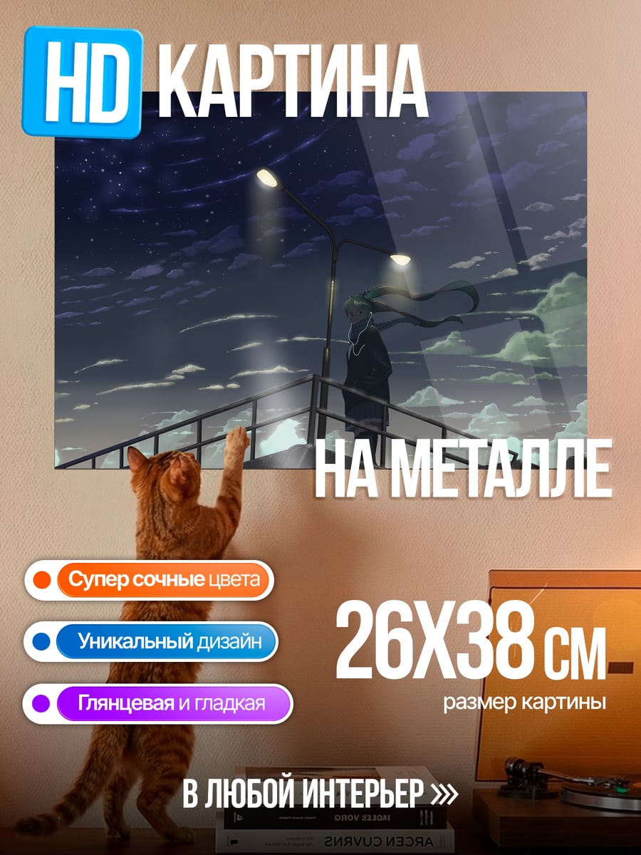 Картина на металле фигура на крыше