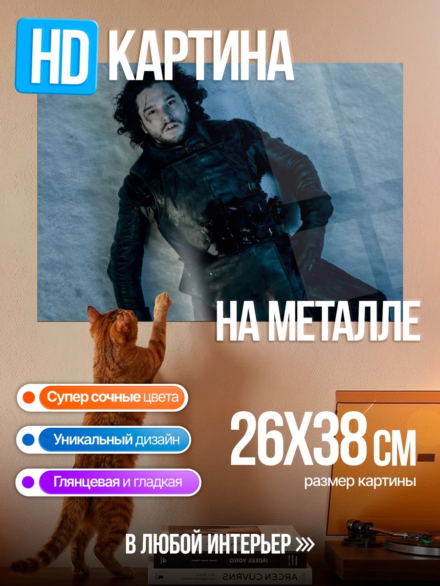 Картина на металле Мертвый Джон Сноу