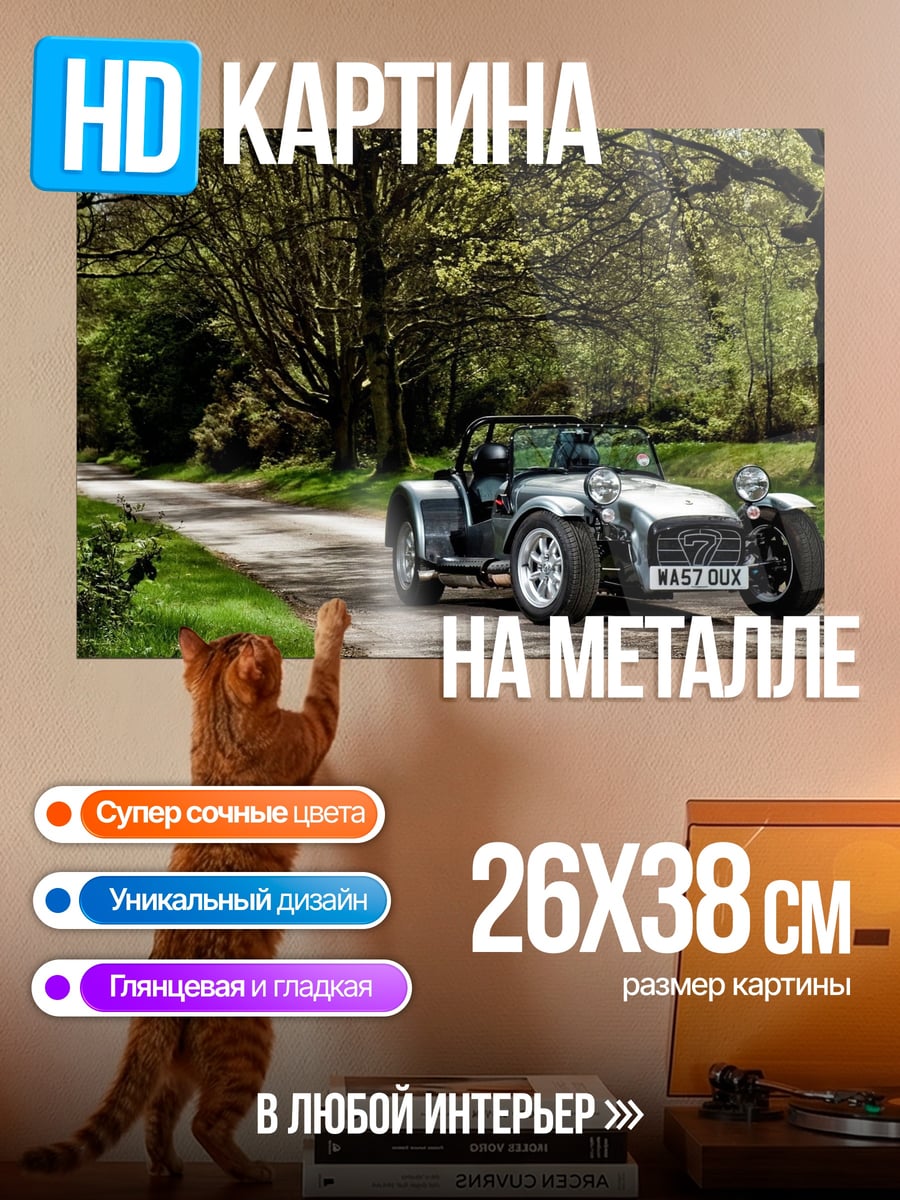 Картина на металле спортивный автомобиль на дороге