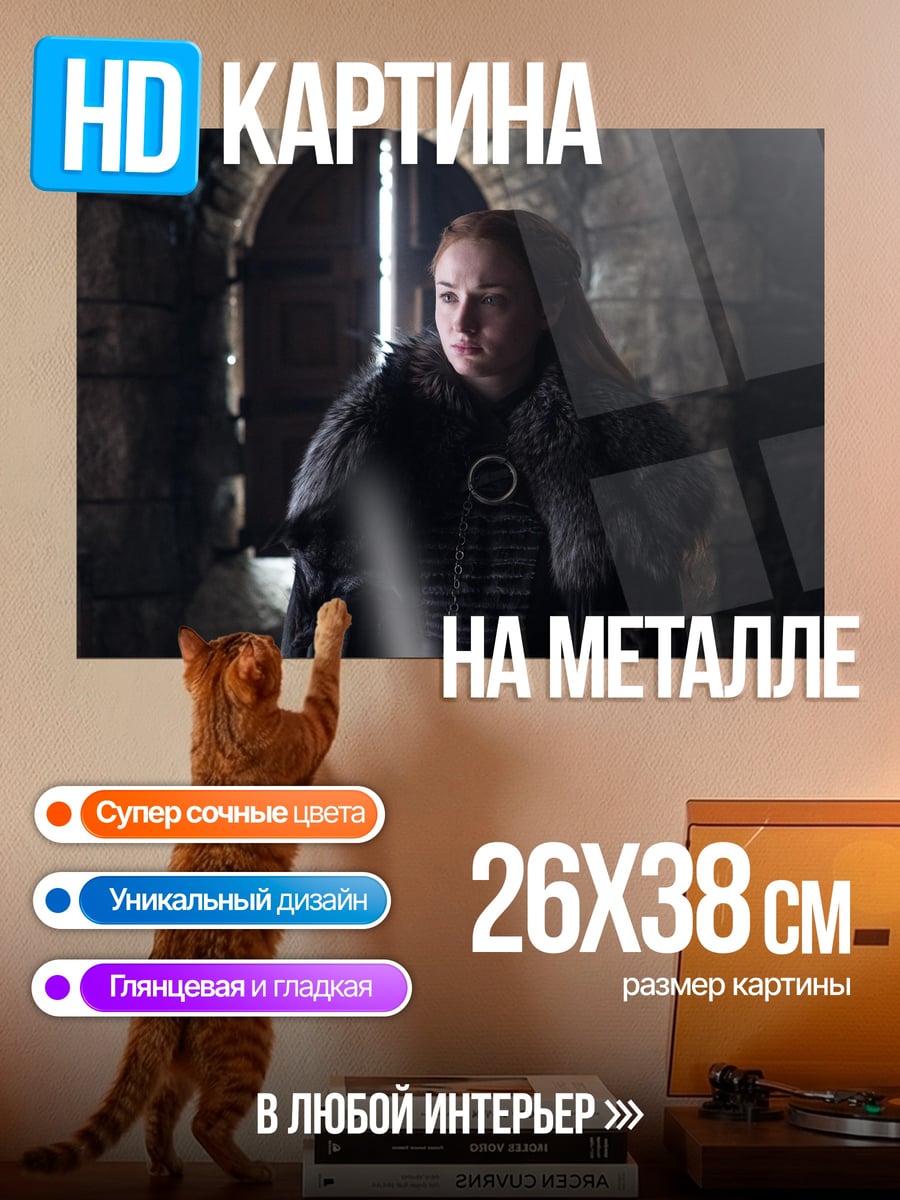 Картина на металле девушка в замке