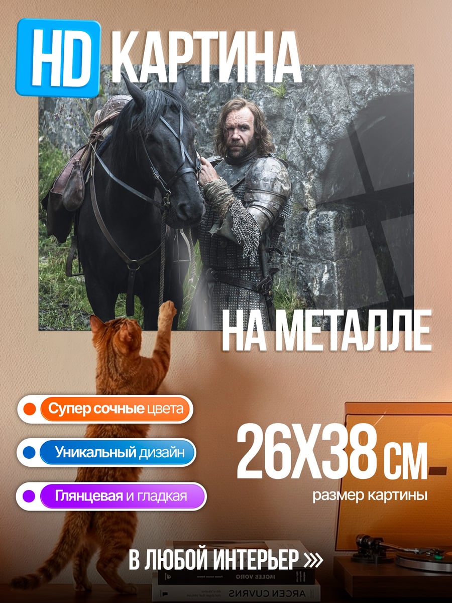 Картина на металле Рыцарь в доспехах