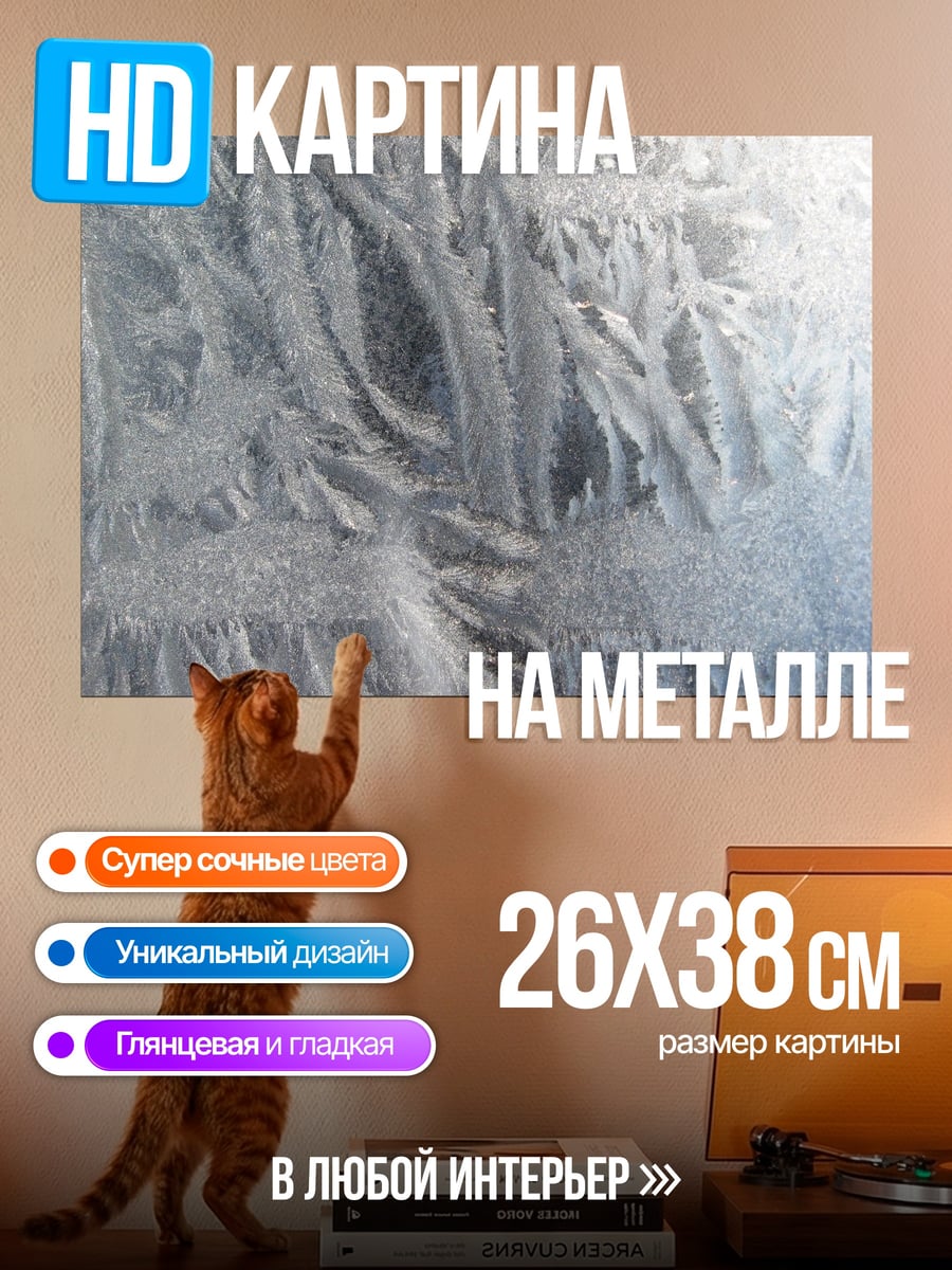 Картина на металле Морозный узор