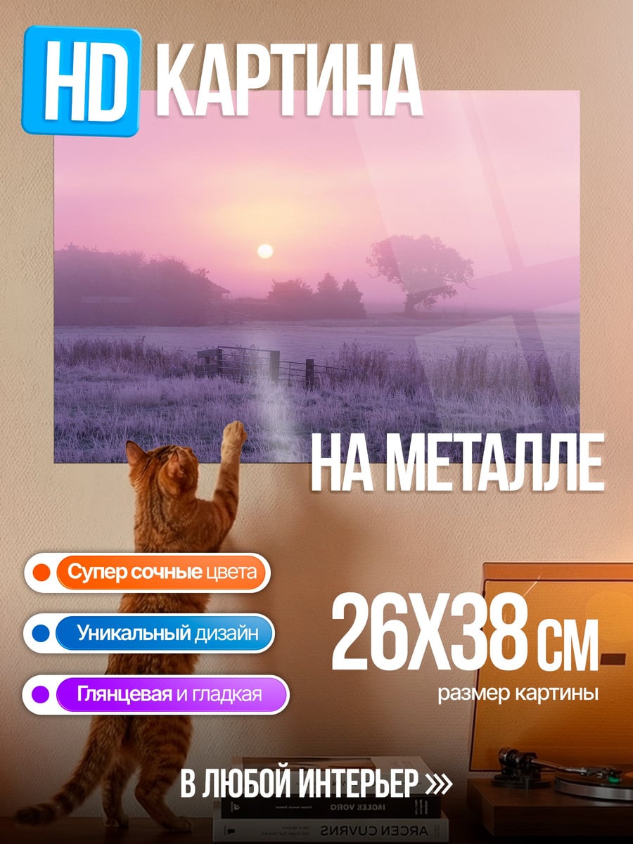 Картина на металле Туманное утро