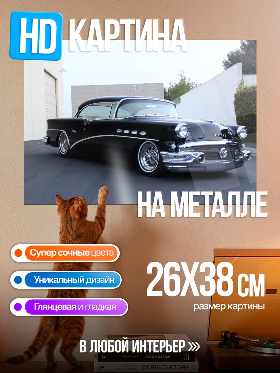Картина на металле Черный Кастом