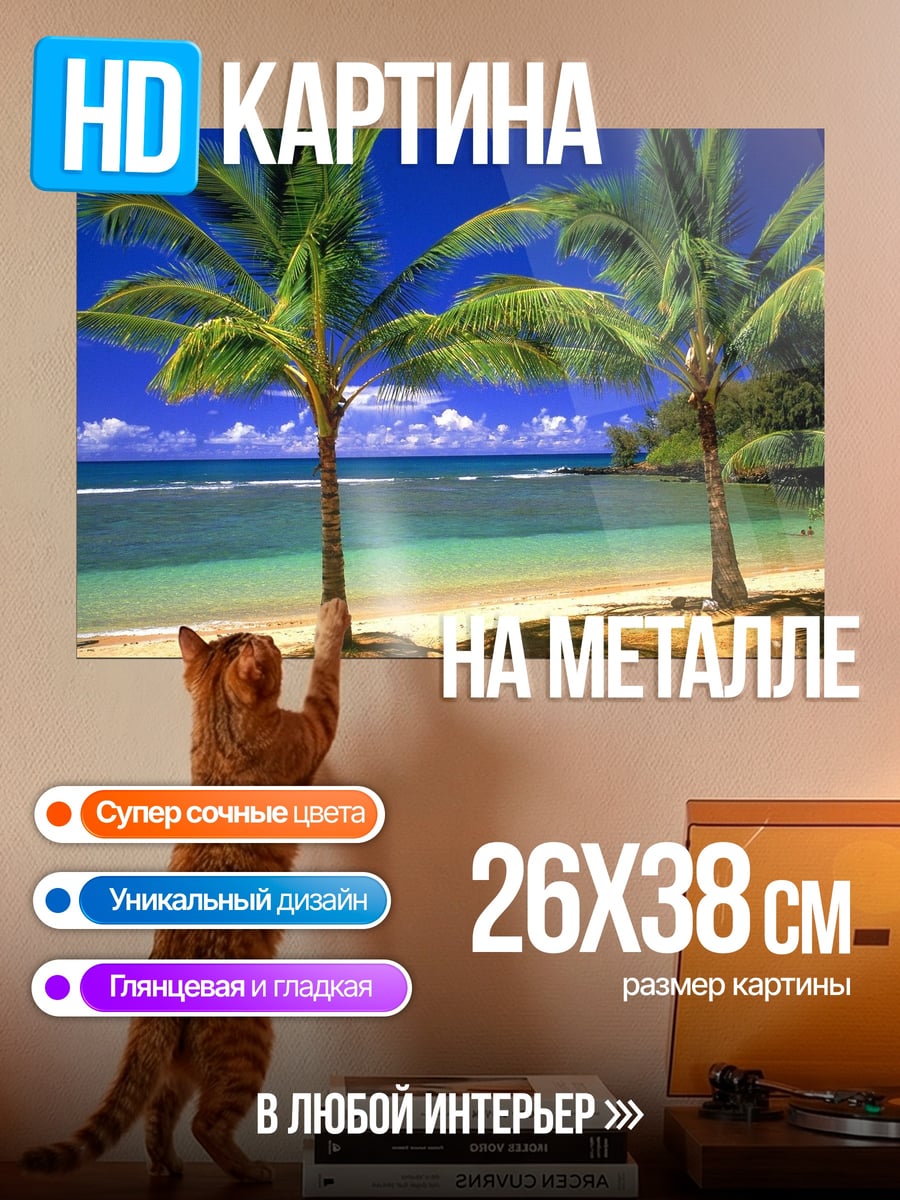 Картина на металле Тропический пляж