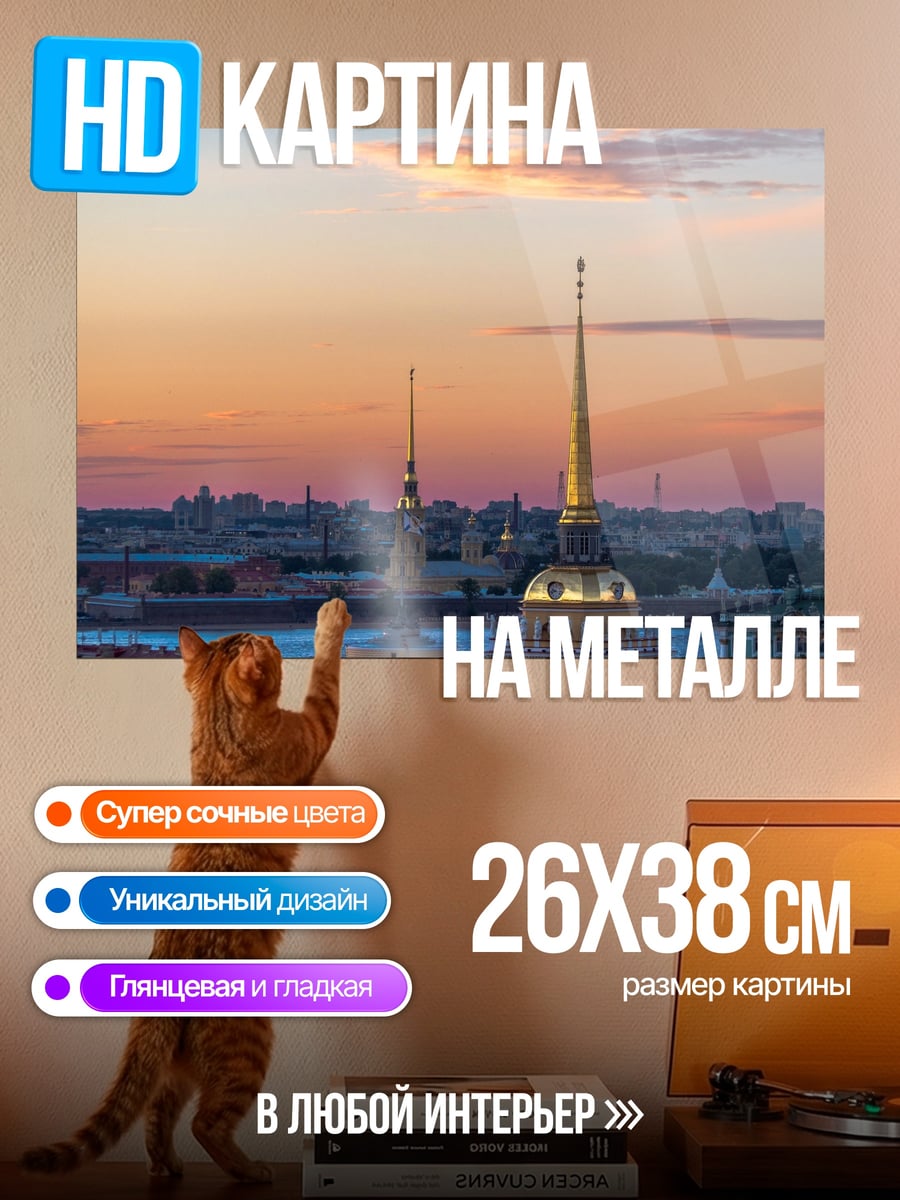 Картина на металле Адмиралтейство на закате