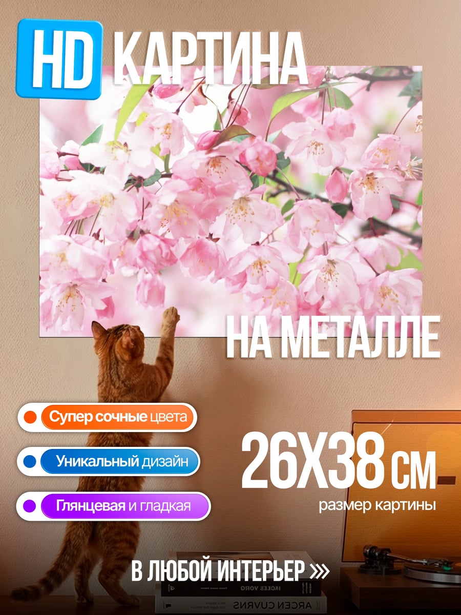 Картина на металле Цветущая сакура