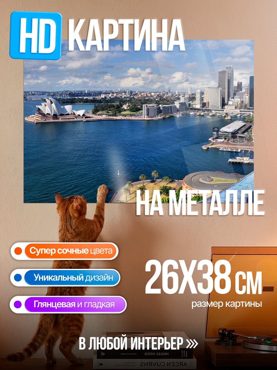 Картина на металле Сиднейская гавань
