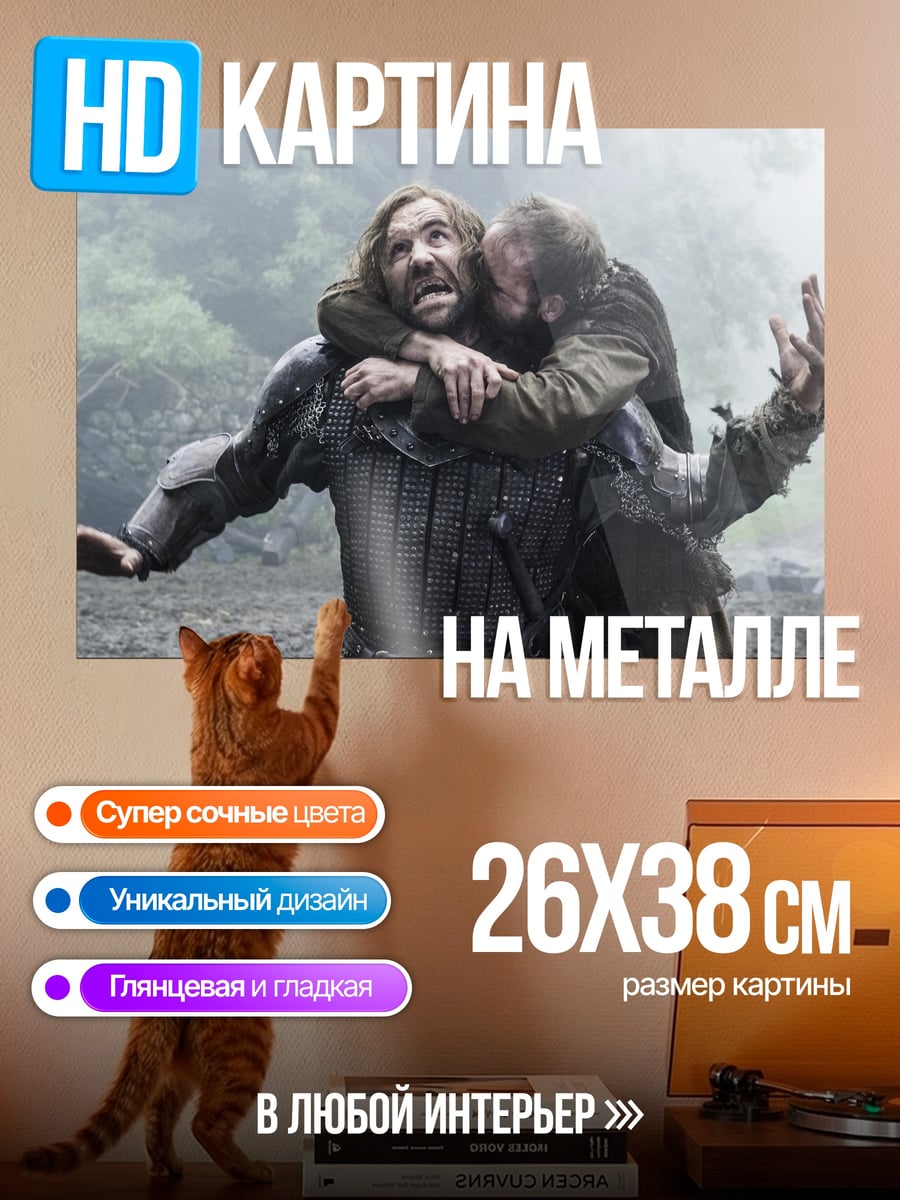 Картина на металле Битва двух воинов