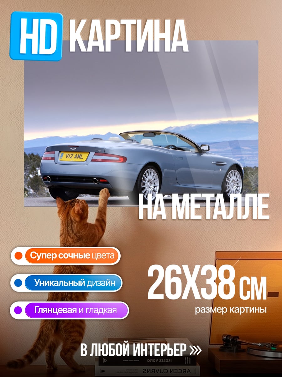 Картина на металле Кабриолет Aston Martin