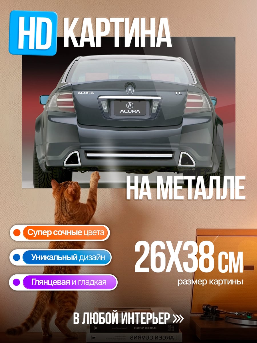 Картина на металле задняя часть Acura