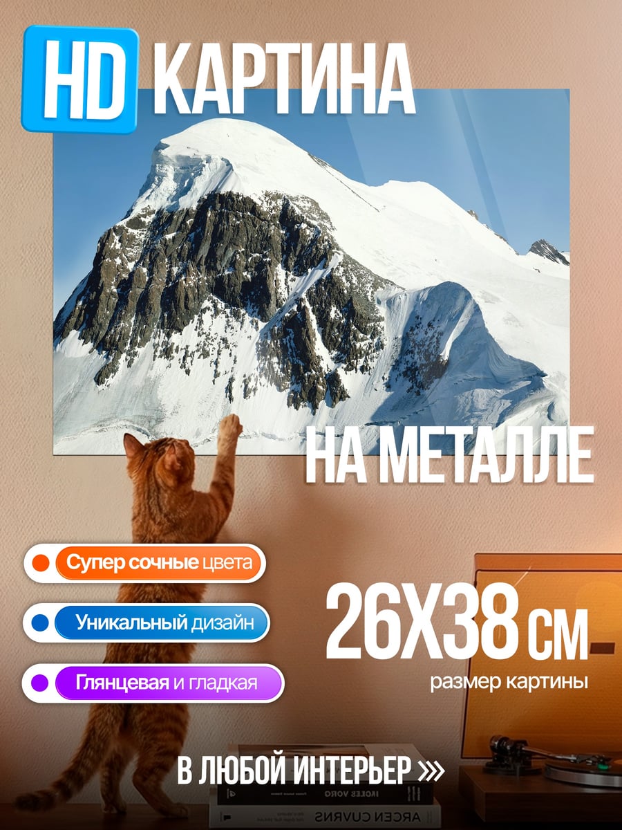 Картина на металле Снежная гора