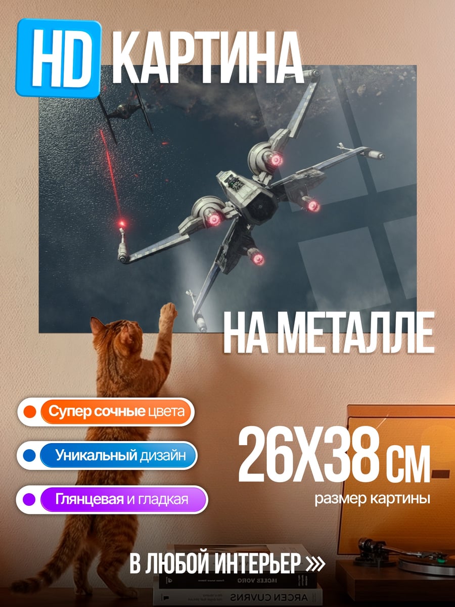 Картина на металле Звёздный истребитель