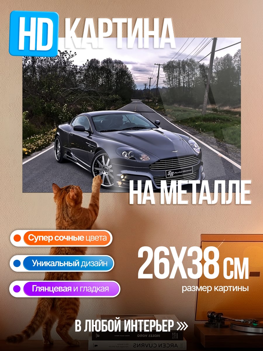 Картина на металле Спортивный автомобиль