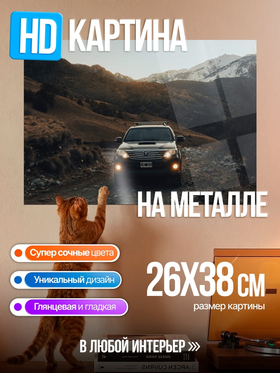 Картина на металле Внедорожник в горах