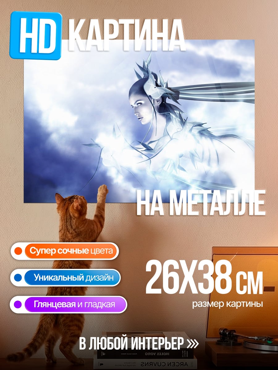 Картина на металле Ледяная воительница