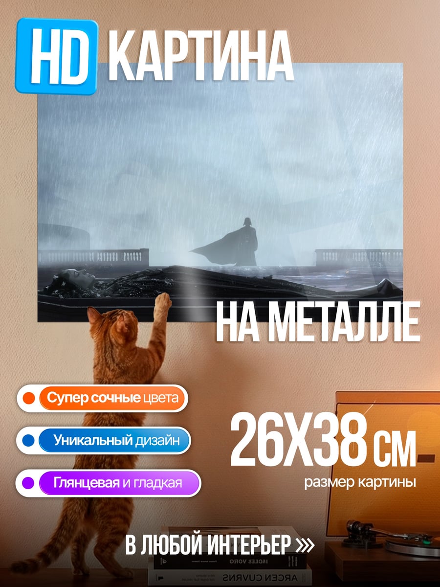 Картина на металле Фигура в плаще