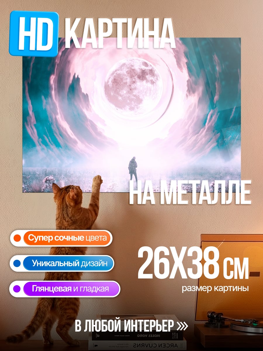 Картина на металле Человек в портале