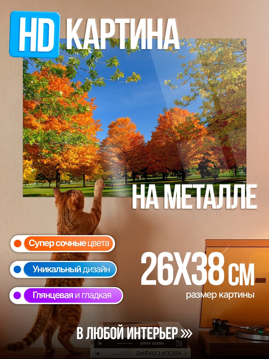 Картина на металле Осенний парк