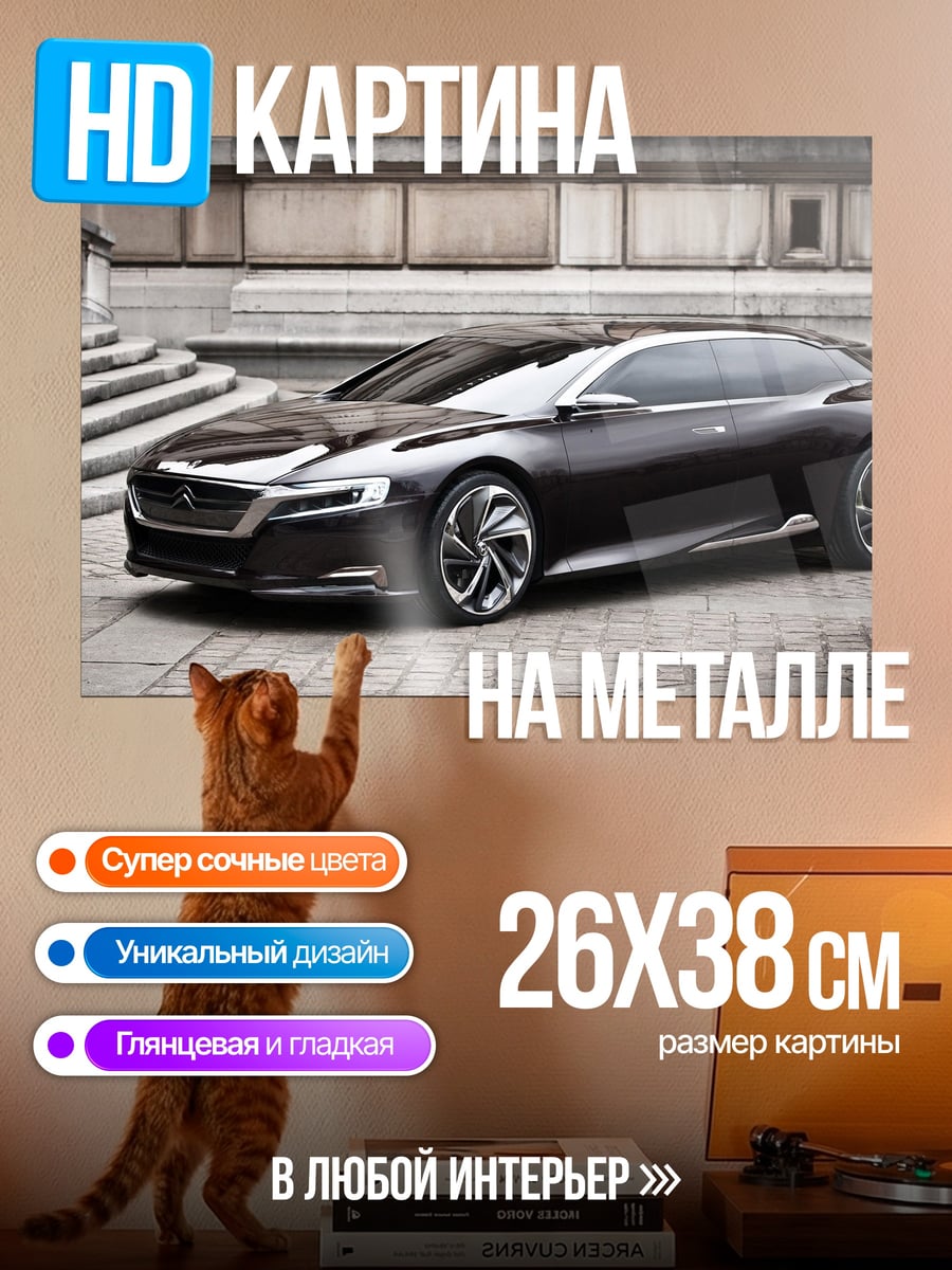 Картина на металле концепткар черный