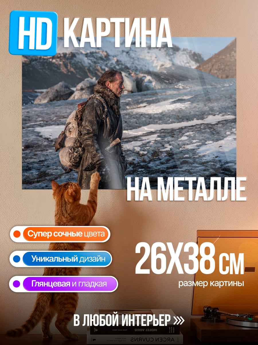 Картина на металле Путешественник в горах