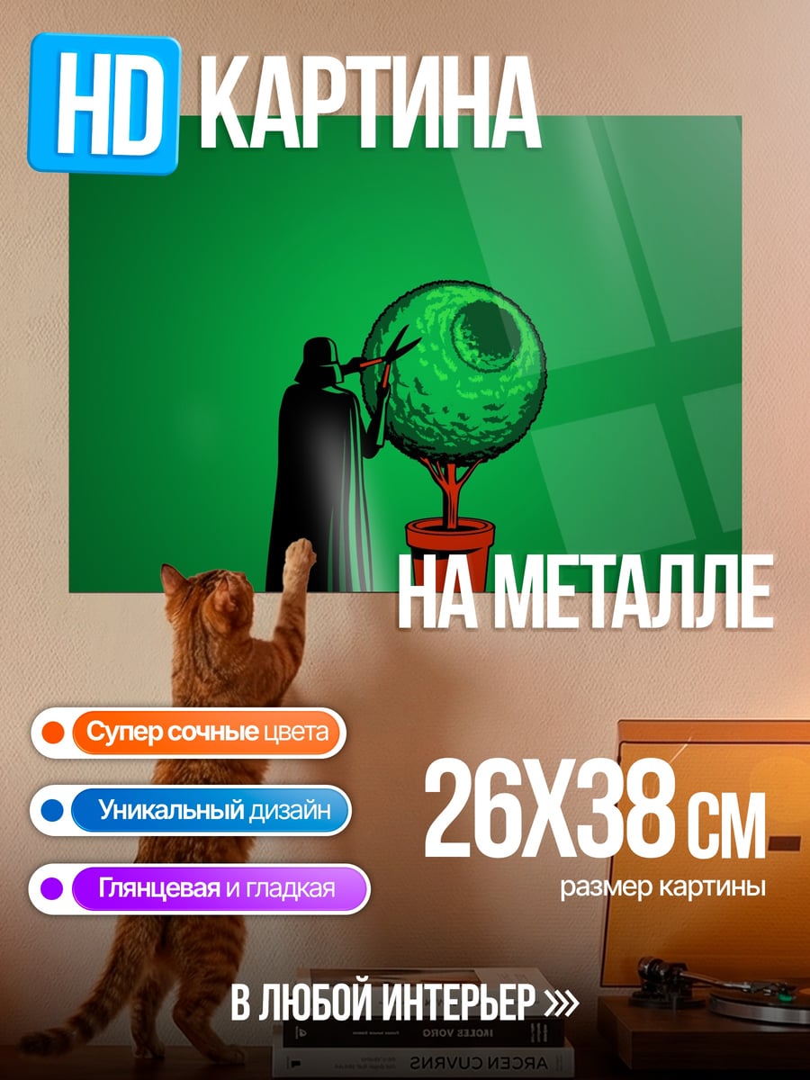 Картина на металле Дарт Вейдер и Звезда Смерти