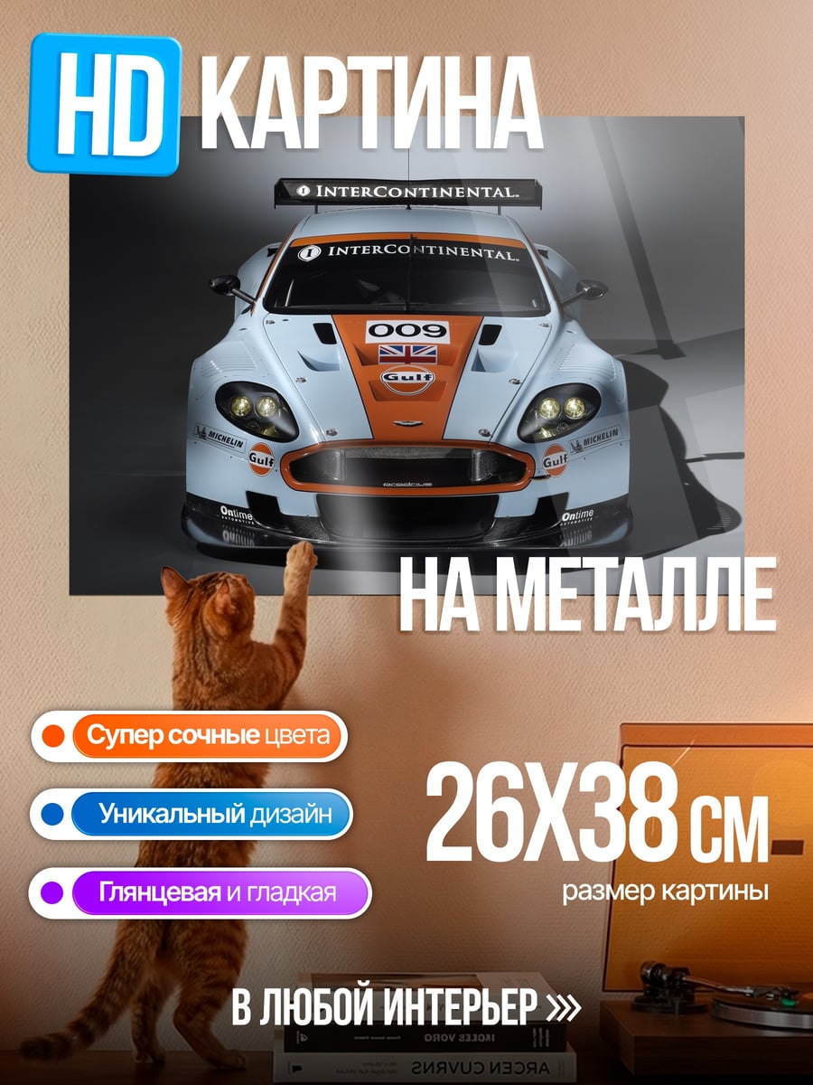 Картина на металле Гоночный автомобиль