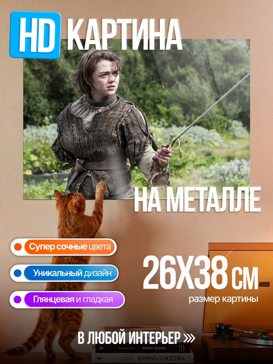 Картина на металле Арья Старк