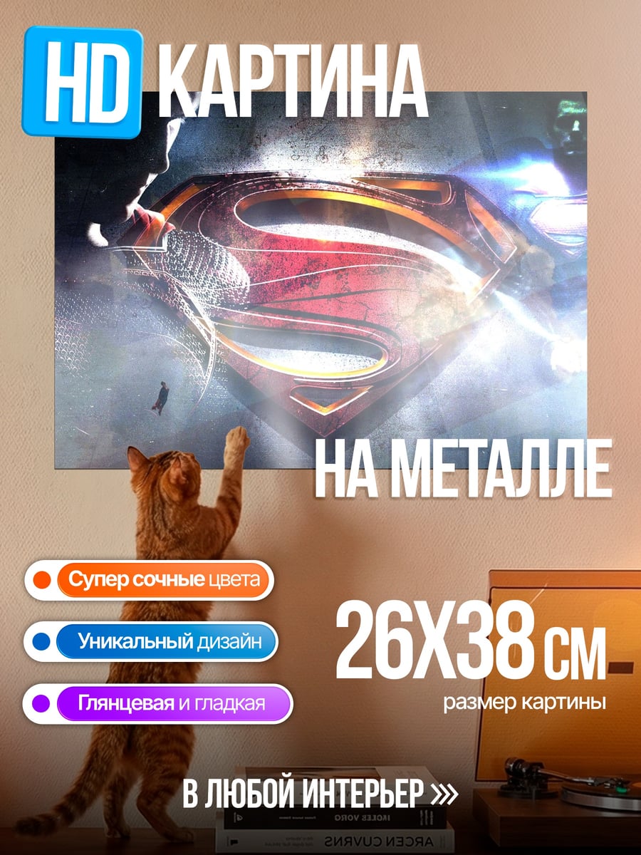 Картина на металле Логотип Супермен