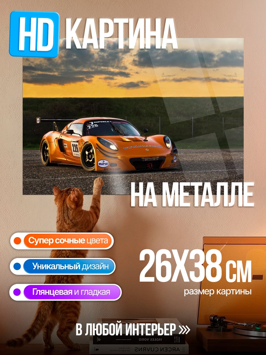 Картина на металле Оранжевый спорткар