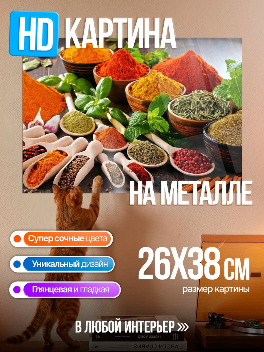 Картина на металле разноцветные специи