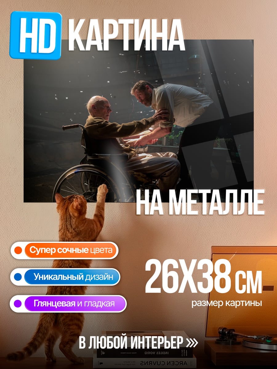 Картина на металле Мужчина в инвалидной коляске