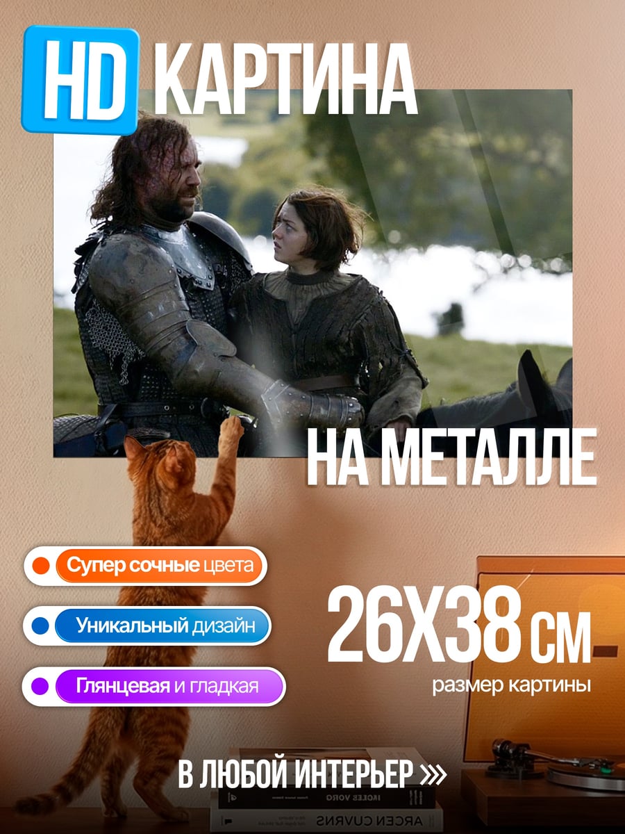 Картина на металле Джон Сноу и Арья
