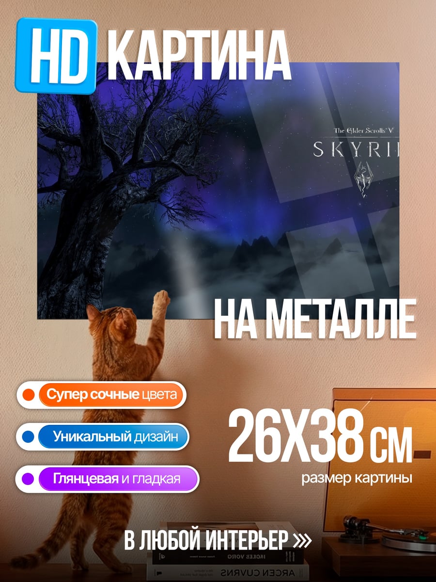 Картина на металле Логотип Skyrim