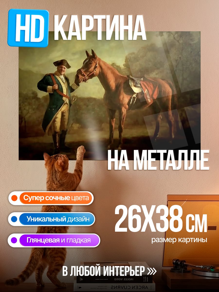 Картина на металле Всадник и конь