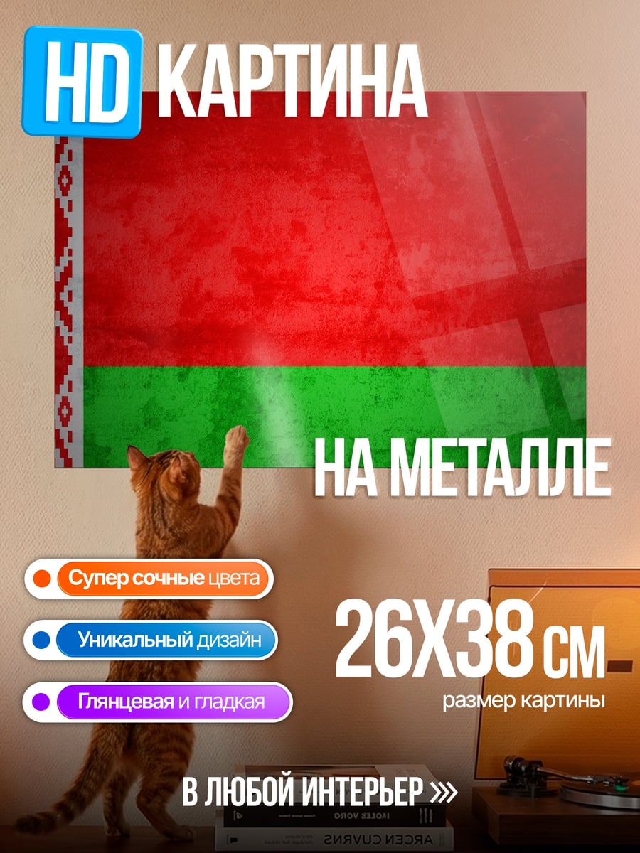 Картина на металле Флаг Беларуси