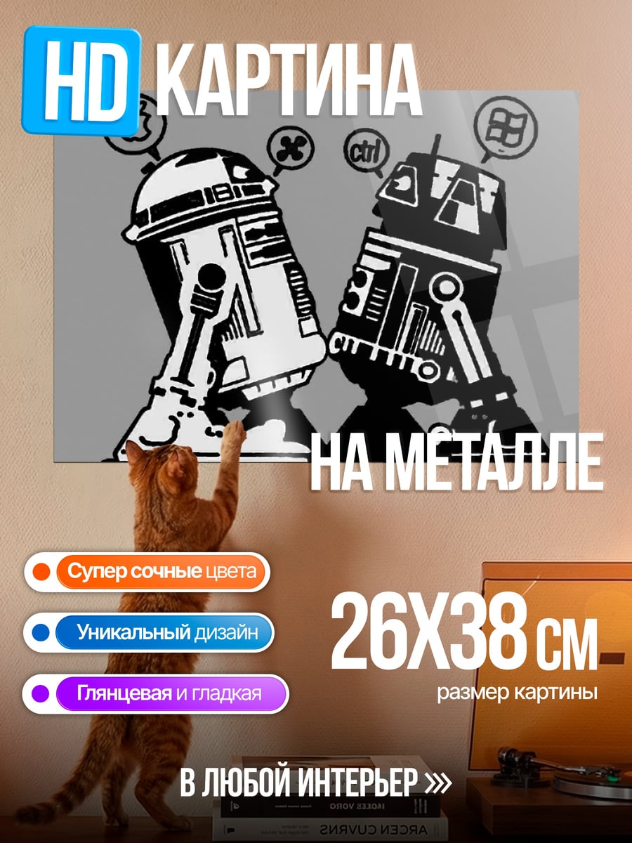 Картина на металле R2D2 и C3PO