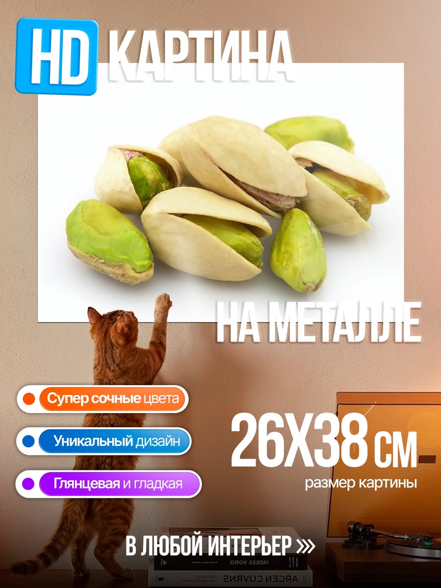 Картина на металле зеленый фисташки