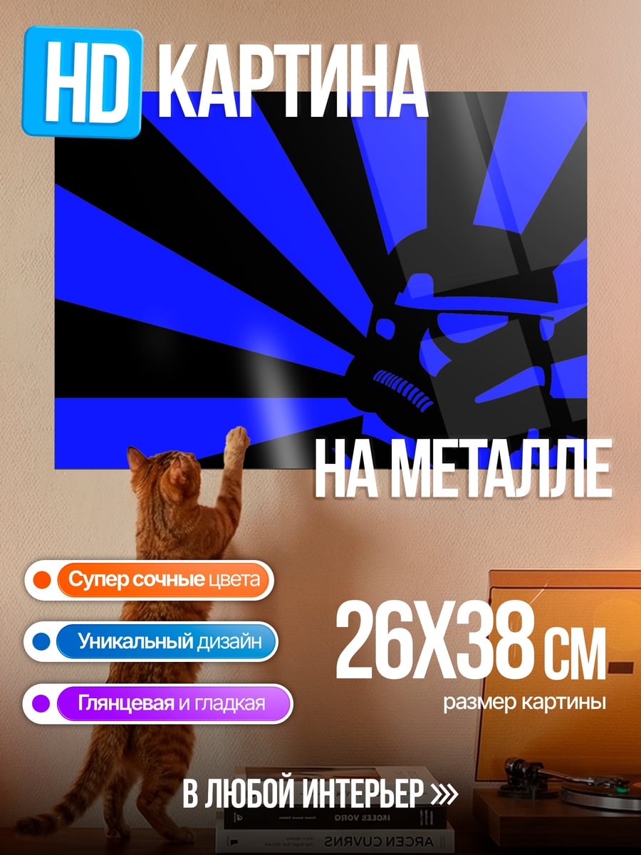 Картина на металле Штурмовик синий