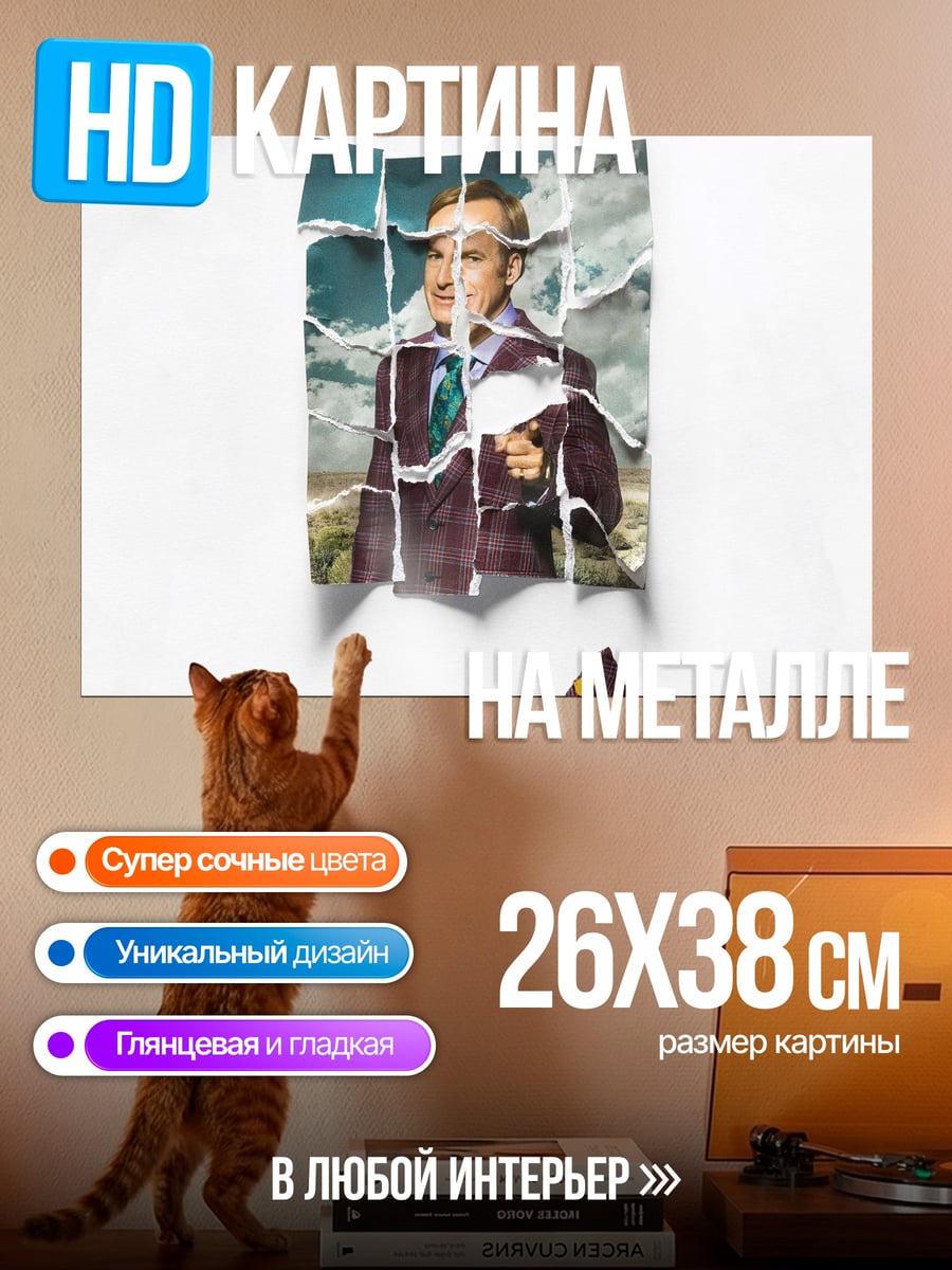 Картина на металле Разбитый портрет Сола