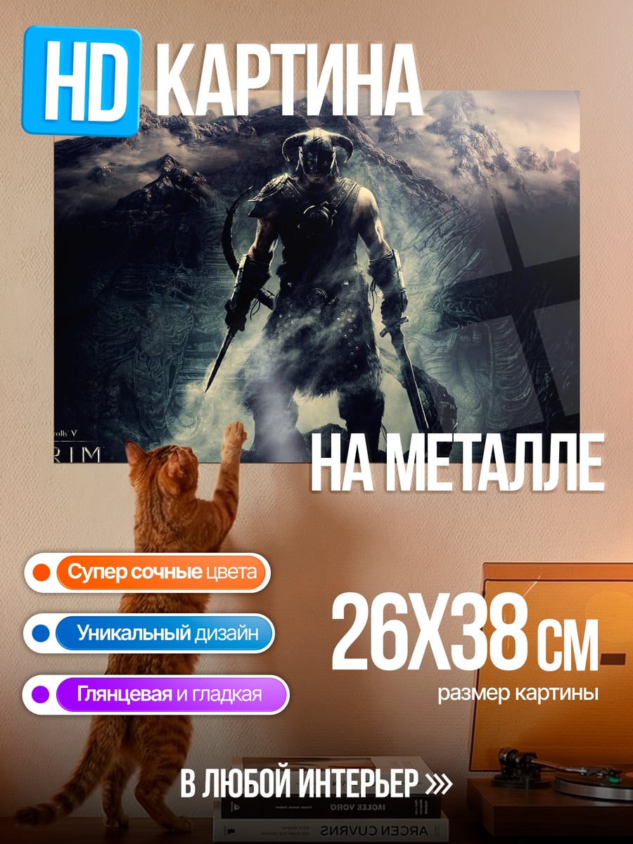 Картина на металле Герой Скайрима