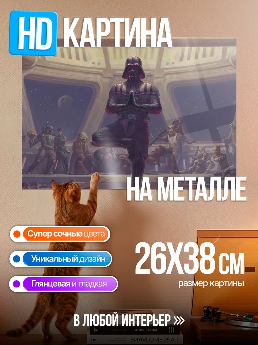 Картина на металле Дарт Вейдер йога