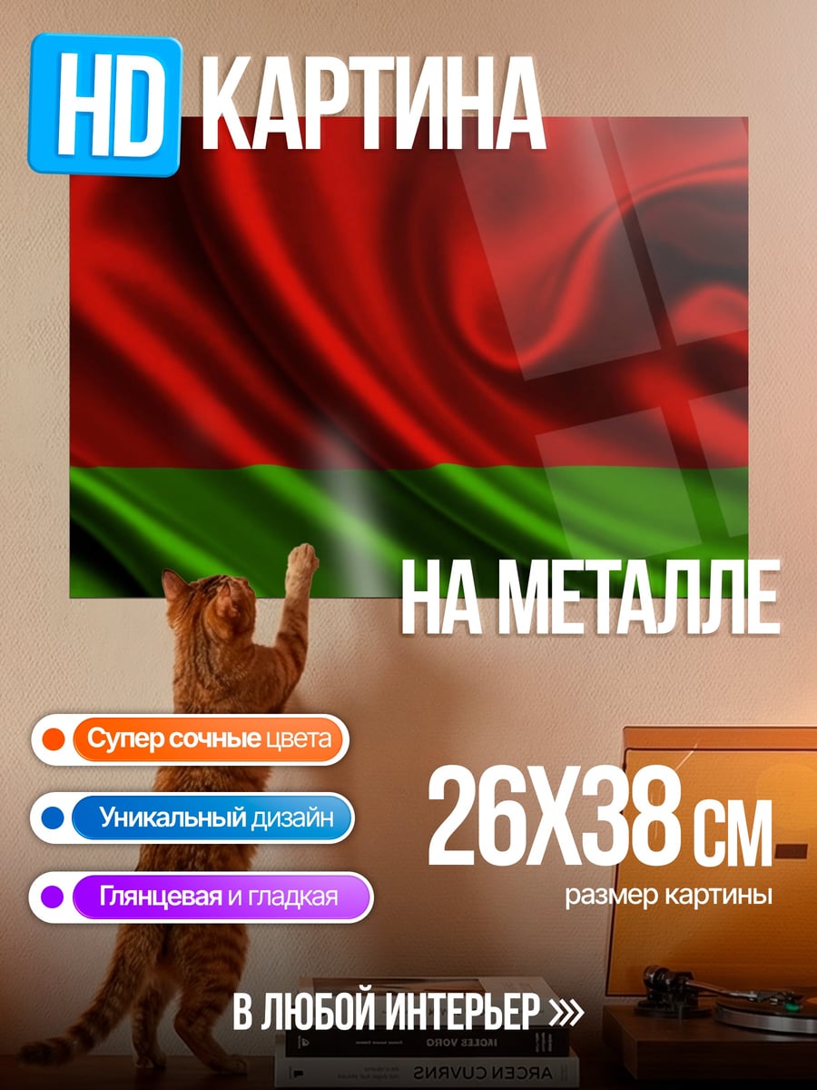 Картина на металле Флаг Беларуси