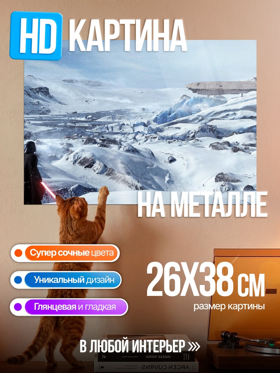 Картина на металле Дарт Вейдер снег
